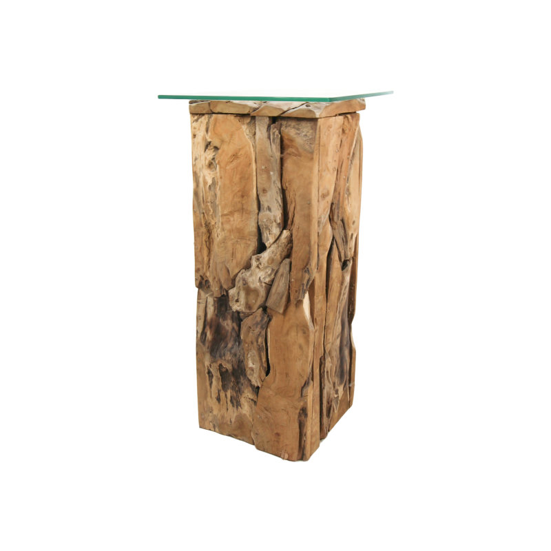 Latvia Glass Top End Table