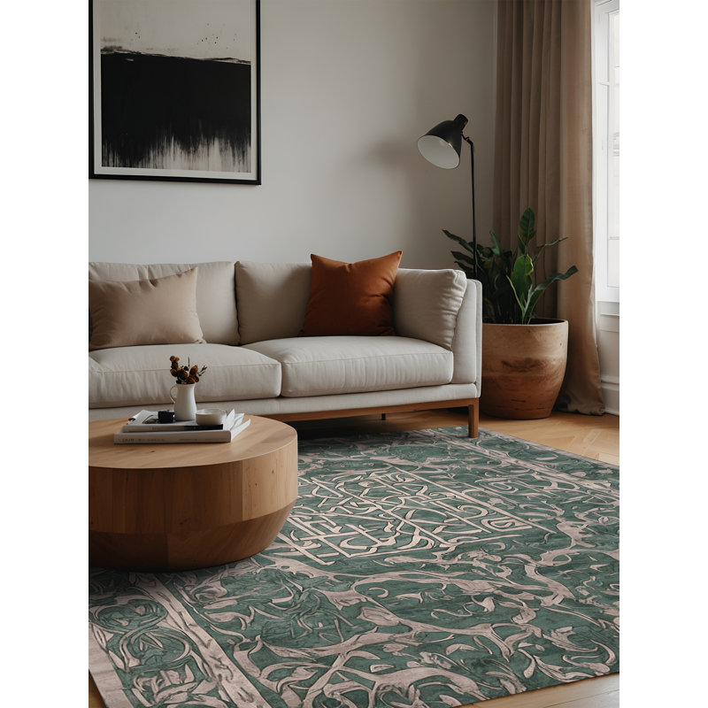 Tapis gris lavable à la machine, Carré 8 pi