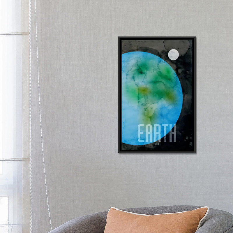 Karlskrona «The Earth Earth», impression sans cadre, H 26 po x l 18 po x P 1,5 po, Toile avec cadre noir, Pas de tapis