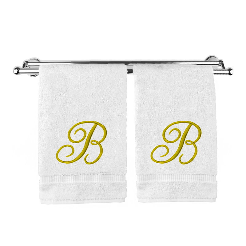 Super Plush Hand Towel, White/Gold, B