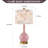 Gawronski 24" Pink Ceramic Table Lamp with Floral Shade and Dual USB Ports