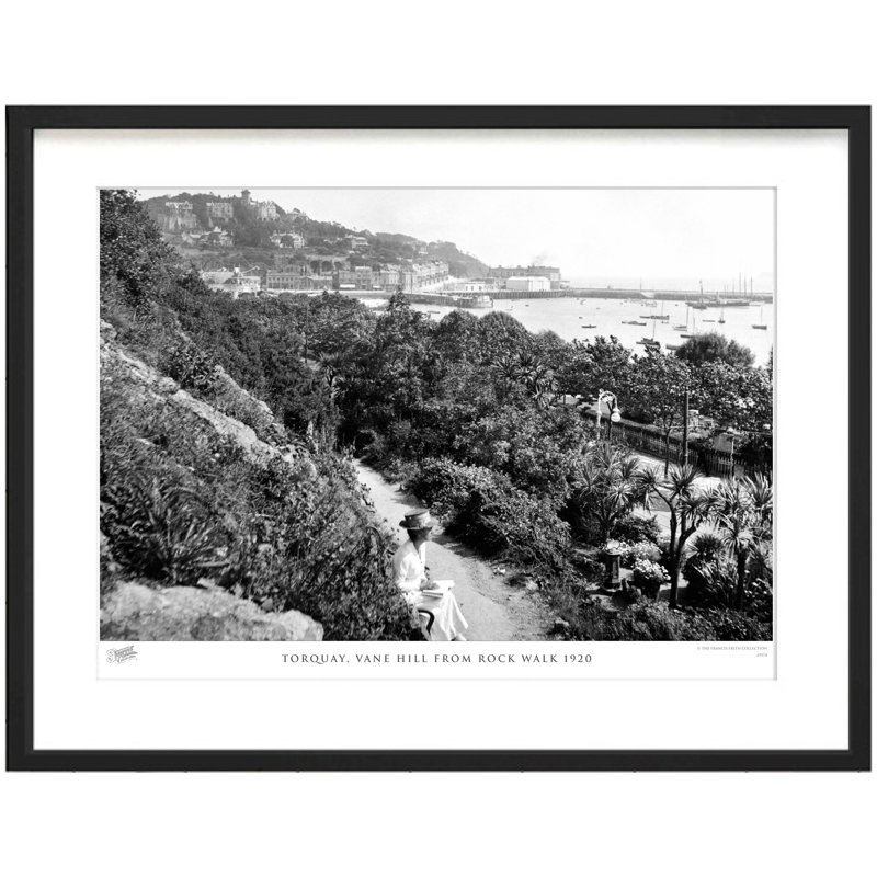 Torquay, Vane Hill From Rock Walk 1920 by Francis Frith - Single Picture Frame Print, 40cm H x 50cm W x 2.3cm D