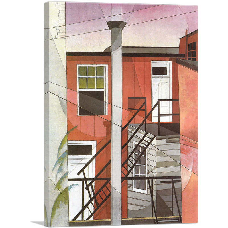 «Modern Conveniences 1921» par Charles Demuth, reproduction d'art sur toile tendue, H 18 po x l 12 po x P 0,75 po