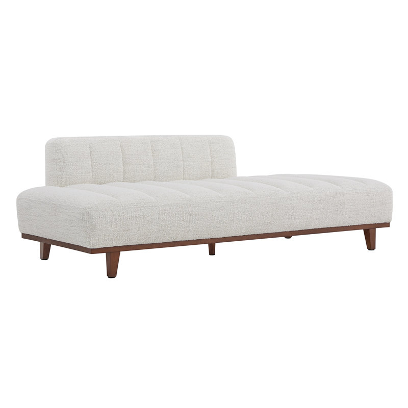 Chaise longue rembourrée Novi, Tweed Merino Pearl Performance