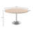 Heatherton 48" Round Dining Table with MDF Top Kitchen Table and Silver Stainless Steel Pedestal Base Seats 2-6 Person-1877259285