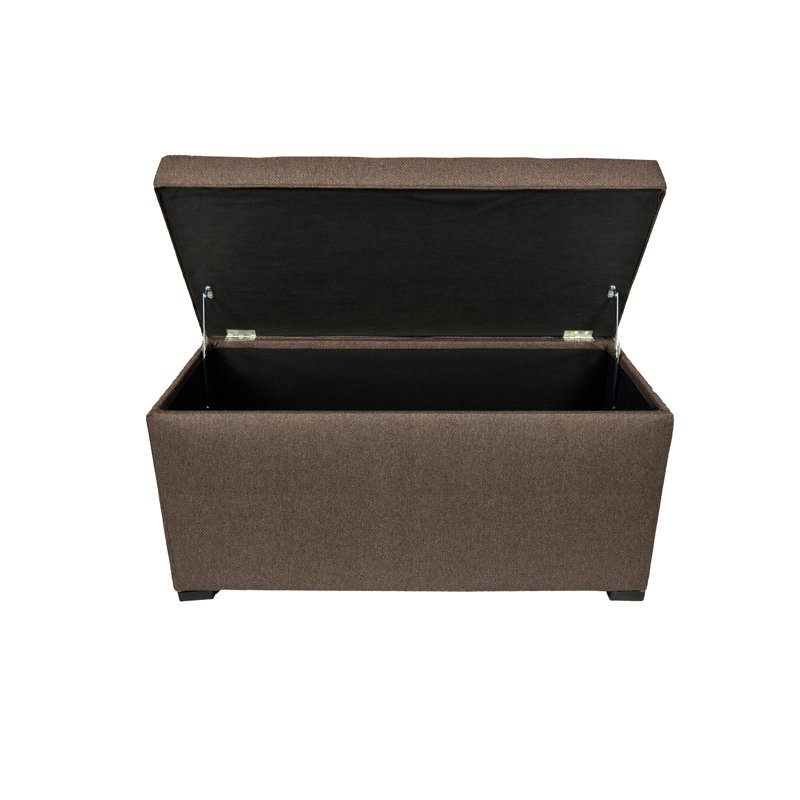 Banc de rangement rembourré Raburn, Argenté