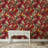Muted Green Wallpaper Birds Vintage Decorative Mural