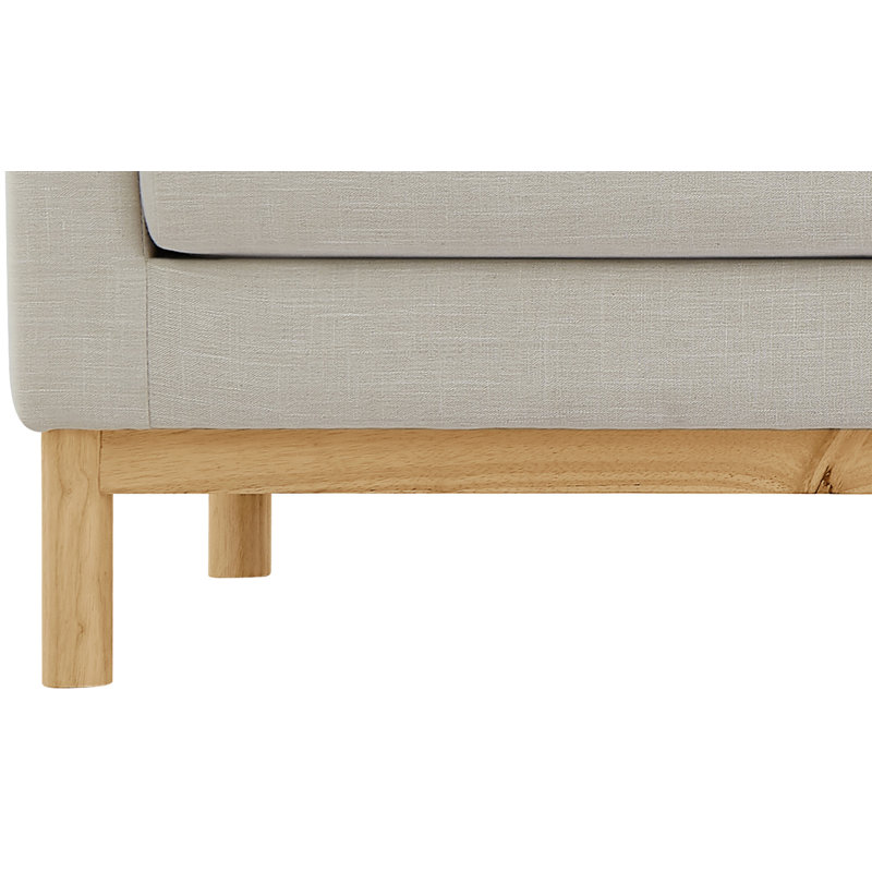 Chaise en tissu texturé l 44 po Langham Sellars, Tissu beige texturé en lin