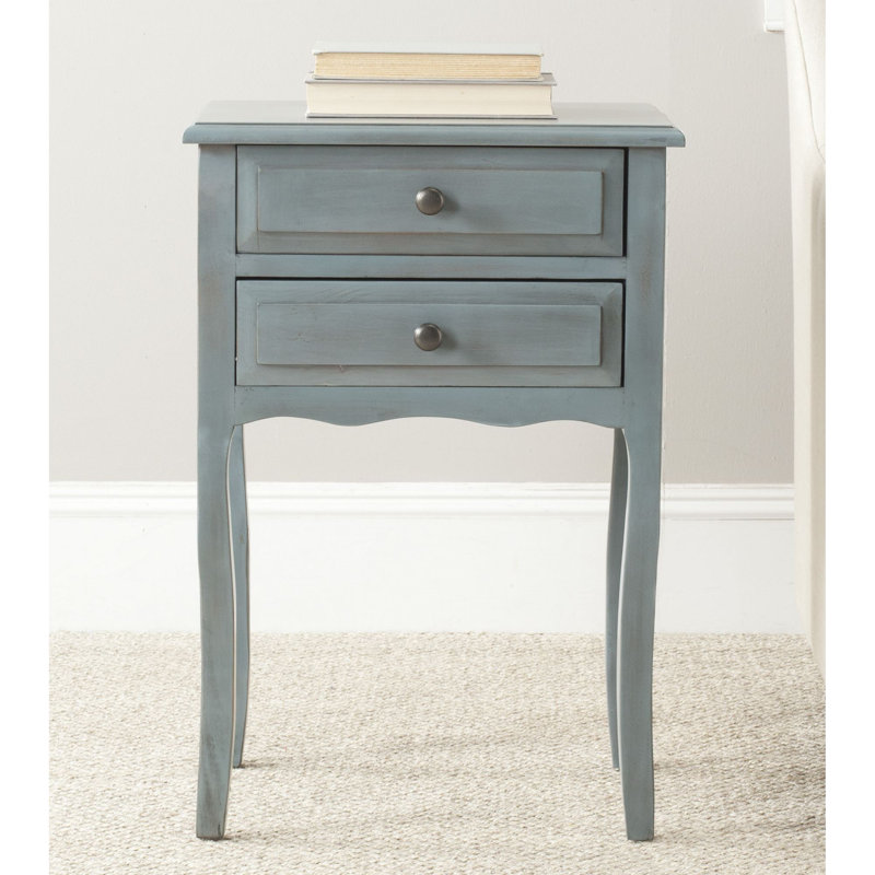 Bhavishya 18'' W Solid Wood Nightstand, Barn Blue