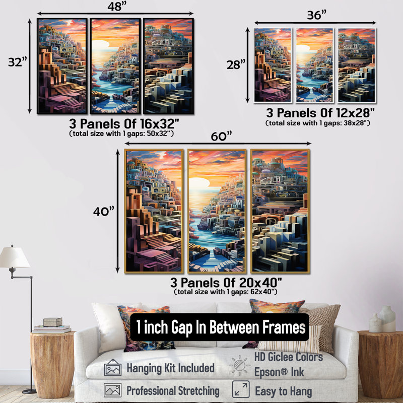 Hakon - Waves Wall Art Decor Set, Silver Floater Framed, 28" H x 36" W x 1" D