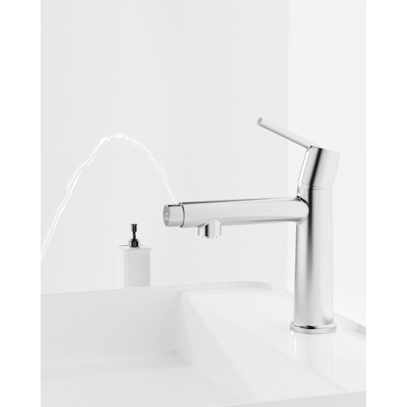 Deck Mounted Bathroom Faucet For 1 Hole - Flow & Fountain Twoone, Scratch-, Corrosion Resistance, Water Efficient, Install Yourself Without Difficulty Mount Twoone Functionality, Scratch, Saving, Diy