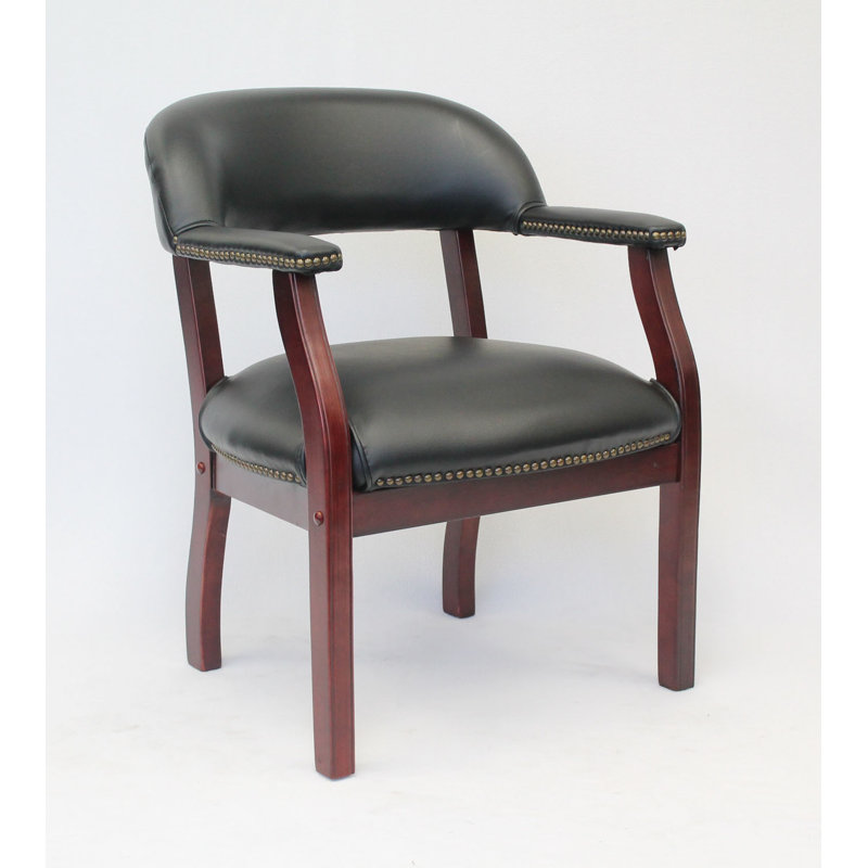 Veazey Reception Chair with Manufactured Wood Frame, No, Black