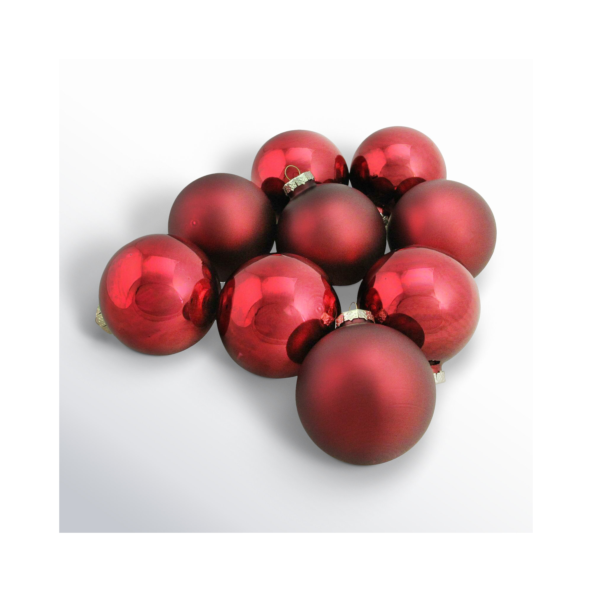 Glass Christmas Ball Ornament, Burgundy