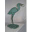Statue bronze bronze bronze Héron - Taille: L 14 po x l 24 po x H 26 po.
