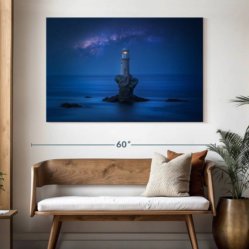Ethereal tourlitis lighthouse Aletra, H 34 po x l 51 po