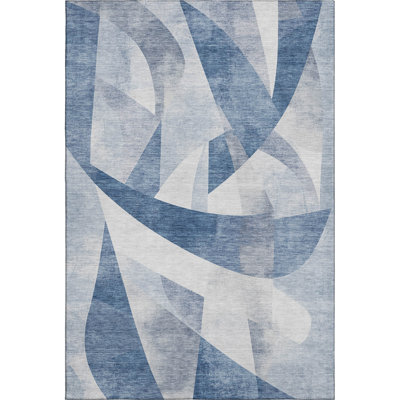Premium Machine Washable Ashington AMF1836 Swirls Rug