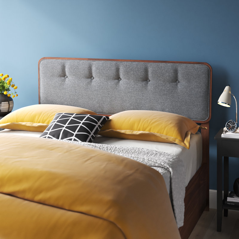 Anisa Upholstered Headboard, Queen, Dark Gray