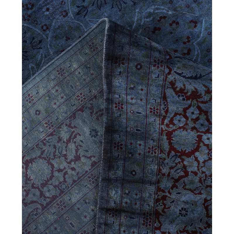 Overdyed Hand-Knotted Wool Modern-Contemporary Black Area Rug 8' 1" x 10' 5"