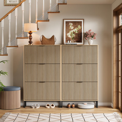 36 Pair Shoe Storage Cabinet with Flip Drawers, Freestanding Shoe Organizer Cabinet for Entryway, Hallway