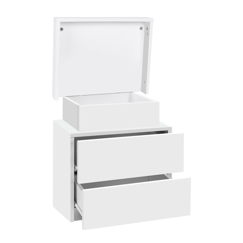Micke 45cm W Manufactured Wood Bedside Table, White