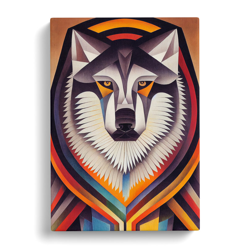 Wolf In Abstract No.1 - Print, Wrapped Canvas, 60cm H x 40cm W, No Matte