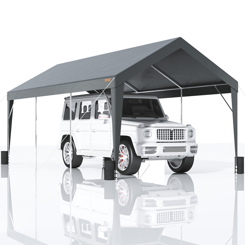 Dark Gray 10' x 20' Portable Heavy Duty Carport Canopy