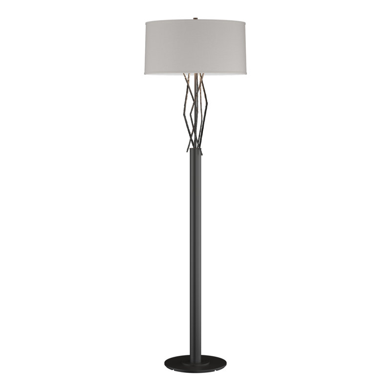 Lampe sur pied 61 po Brindille, Lin, Noir