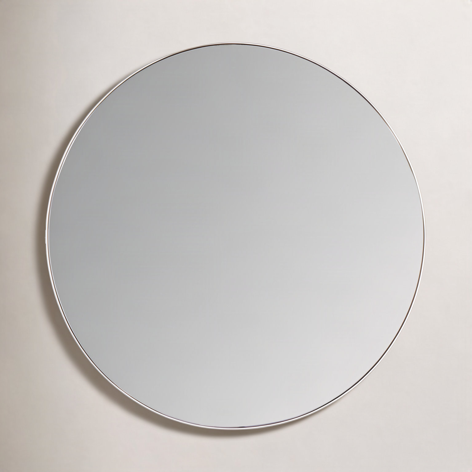 Eaton Round Mirror, 34" x 34", Silver