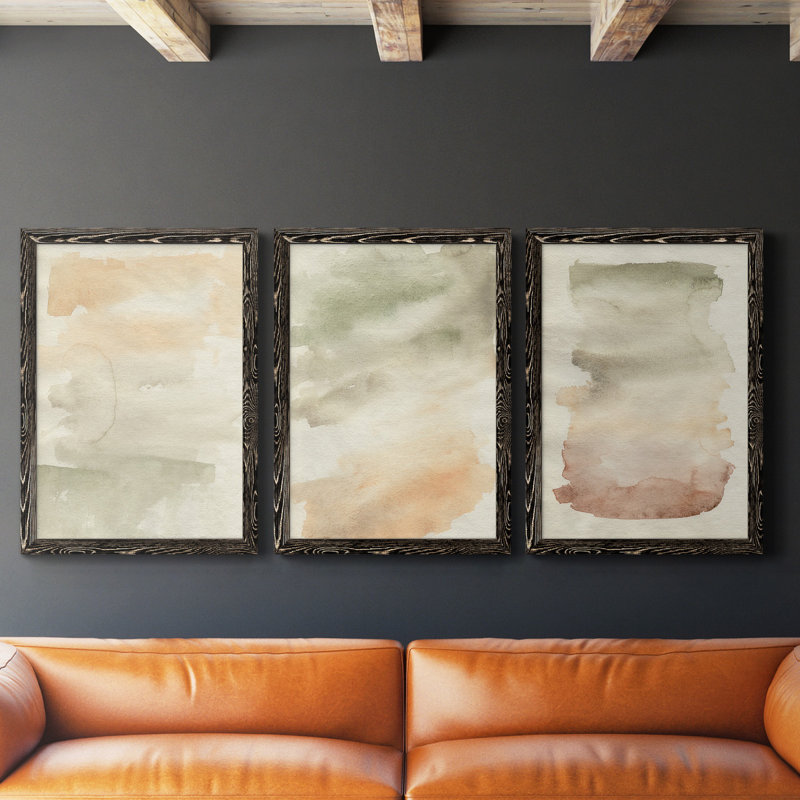 «Garden Treillage Blueprint I», ensemble de 3 peintures sur toile encadrées, H 37,5 po x l 82,5 po x P 1,5 po, Noir