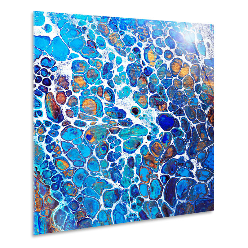 Ivy Bronx-Blue And White Bubbles-Horizontal, 70cm H x 70cm W