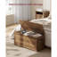 Banc de rangement coffre de rangement avec 2 charnières de sécurité style campagnard pour le salon de chambre à coucher miel ULSB061K01