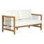 Ensemble de canapés de patio moderne, causeuse en bois d'acacia avec table de rangement pour la maison