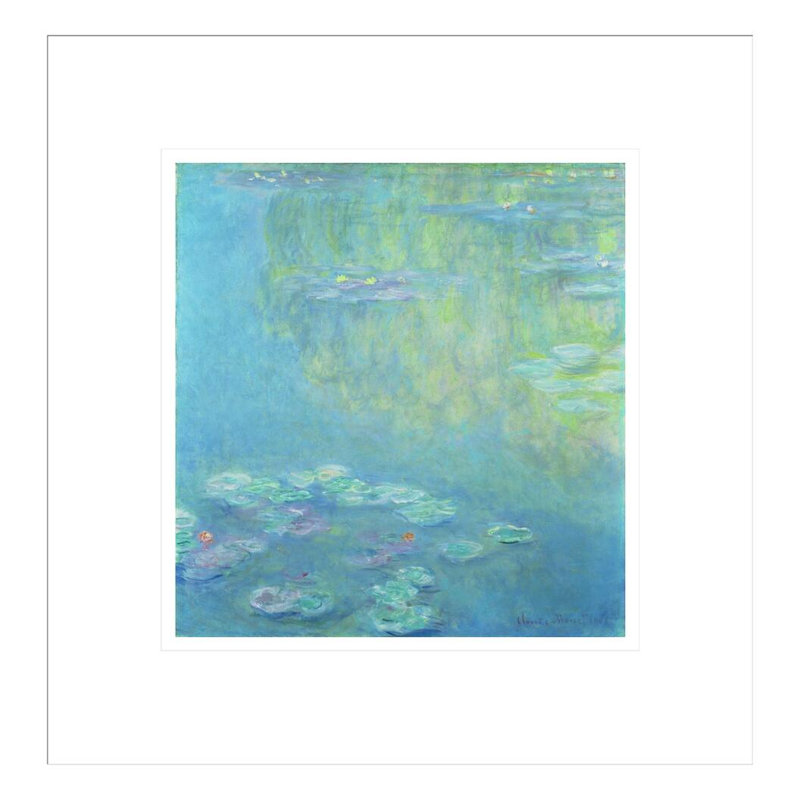 «Waterlilies» par Claude Monet, impression giclée encadrée, H 14,17 po x l 13,75 po
