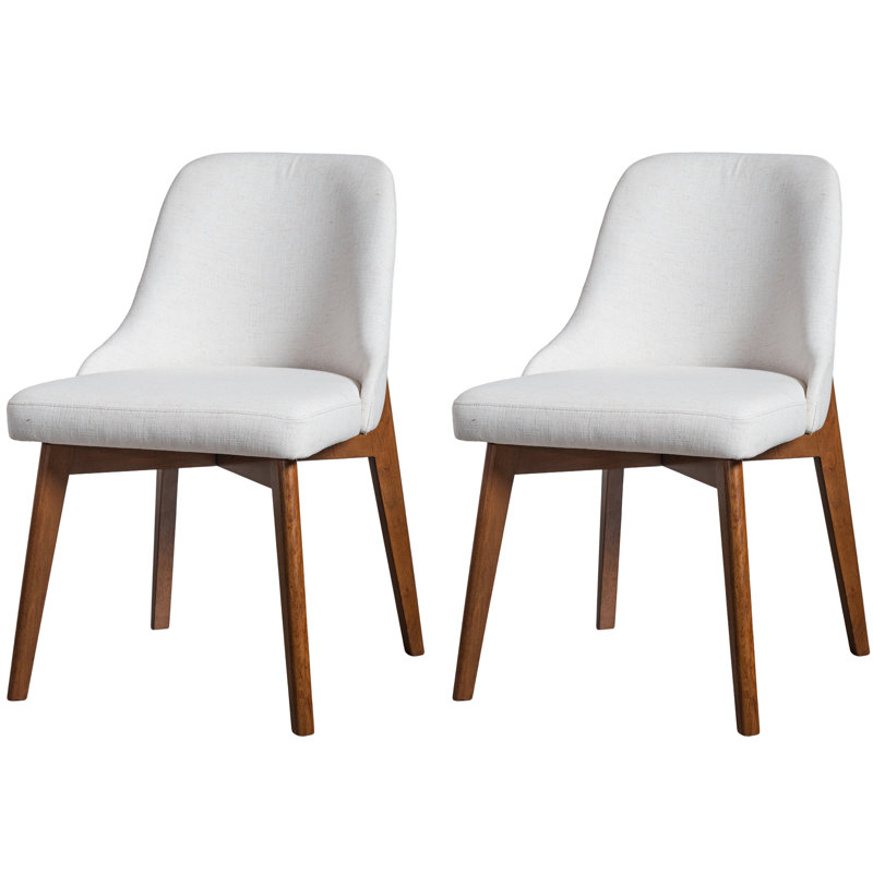 Chaise d'appoint rembourrée en bois massif H 32,7 po, Blanc