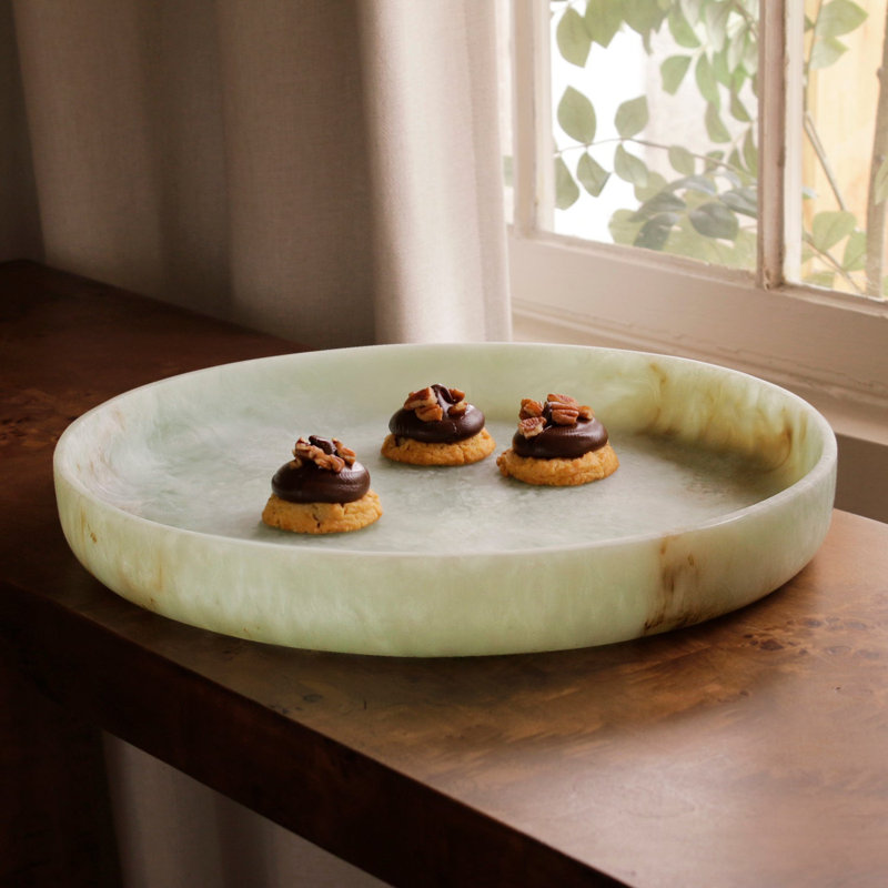 RESIN Giada Round Tray (Jade Swirl)