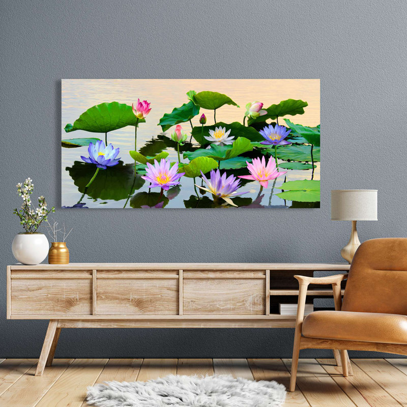 Flowered Pond by Teo Rizzardi - Wrapped Canvas Print, 35cm H x 70cm W
