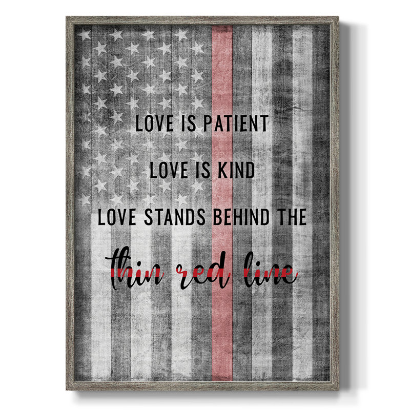 Thin Red Line Framed Print - Solid Wood, 30" H x 24" W