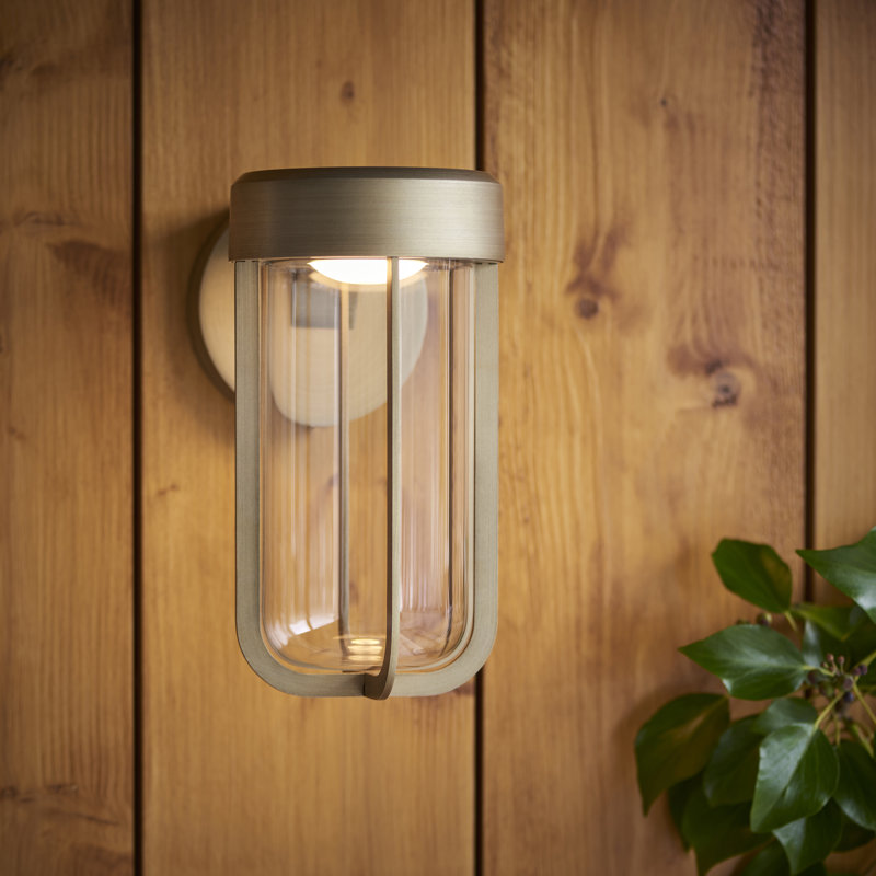Pembroke LED Outdoor Wall Lantern, Matt Antique Gold