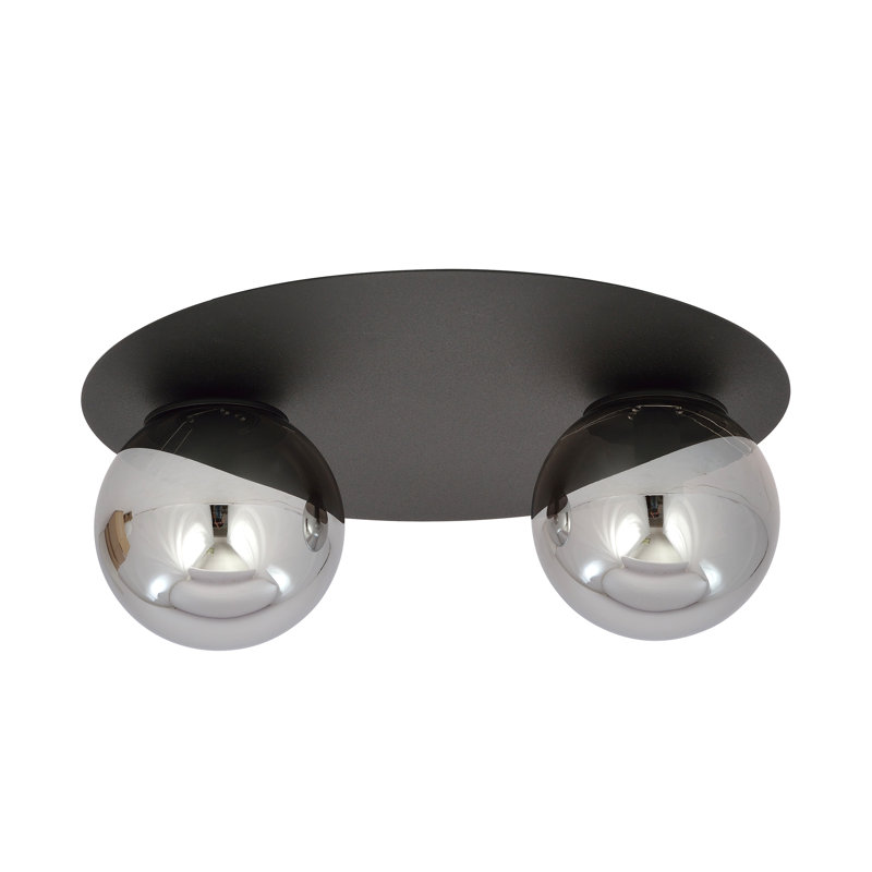 Glass Flush Mount, 20cm H x 40cm W x 40cm D, Graphite