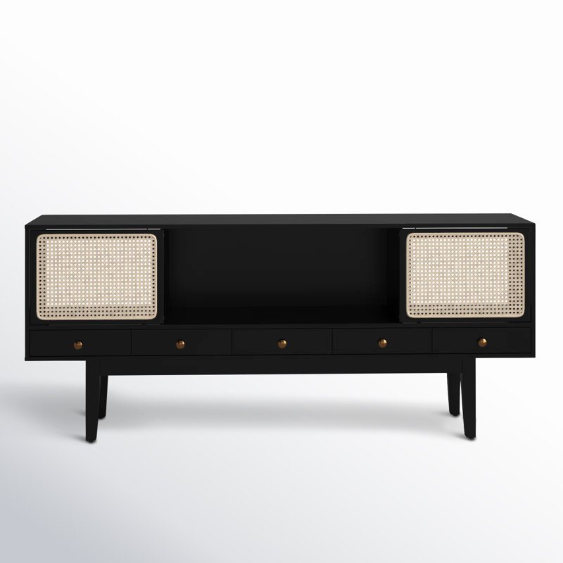 Saroja TV Stand for TVs up to 70", Black/Natural