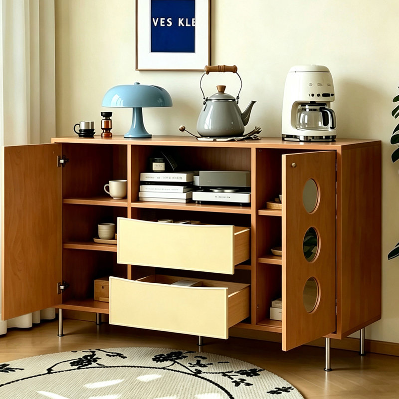 Buffet de luxe minimaliste léger de style américain, H 35,4 po x l 51,1 po x P 15,7 po