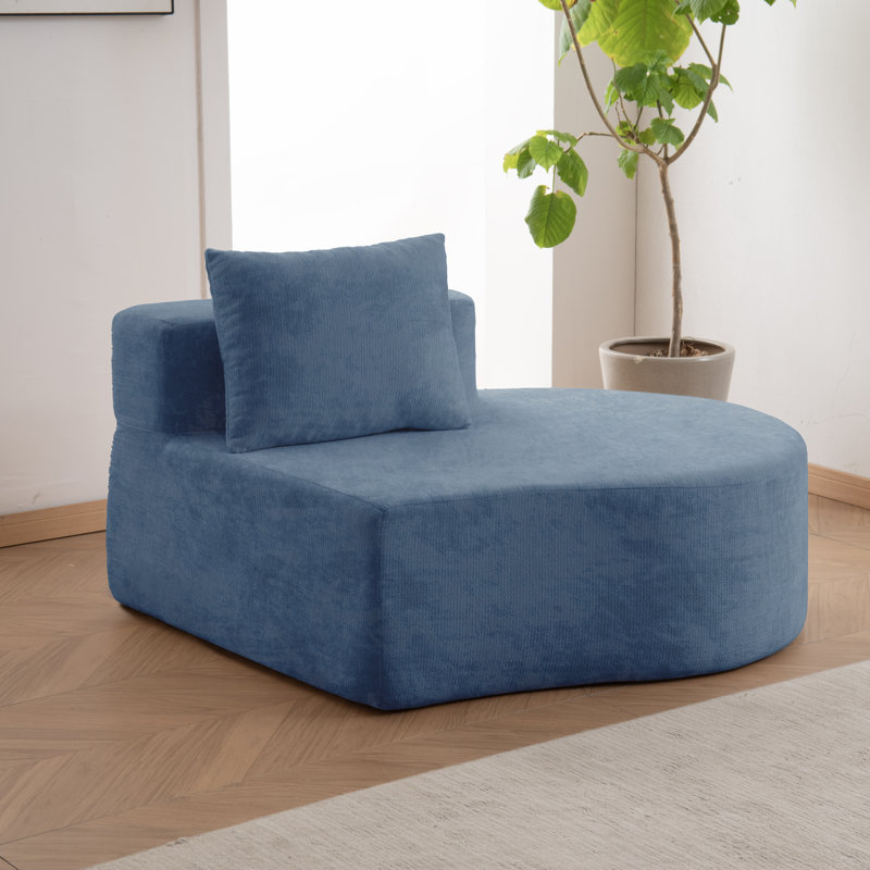 Hernandes 47'' Upholstered Modern Modular Compression Sofas Couch Left, Blue