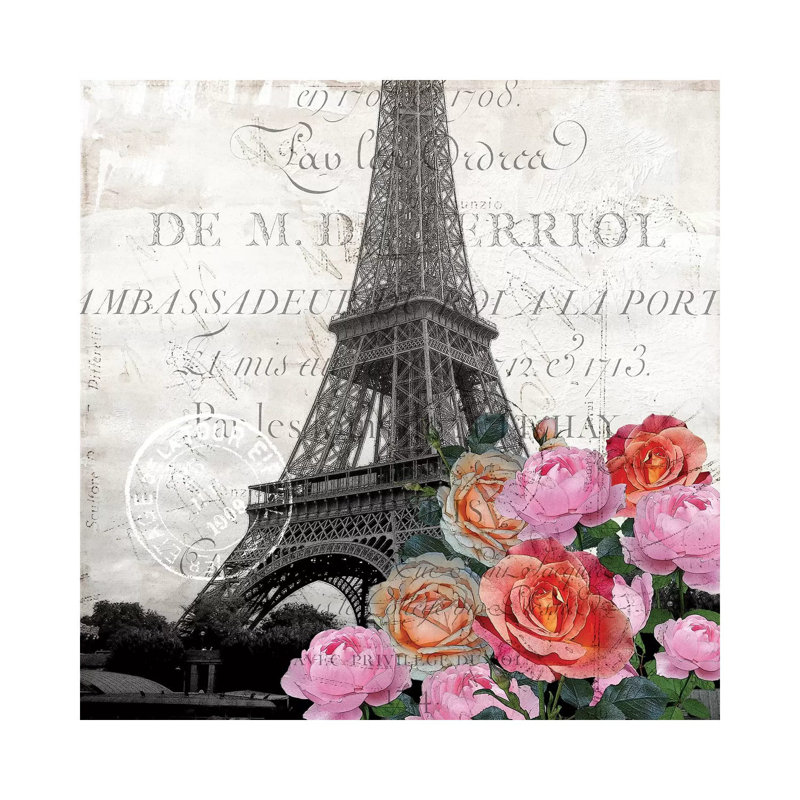 Paris Blooms 1 by Kimberly Allen - Wrapped Canvas Print, 45.72 cm H x 45.72 cm W