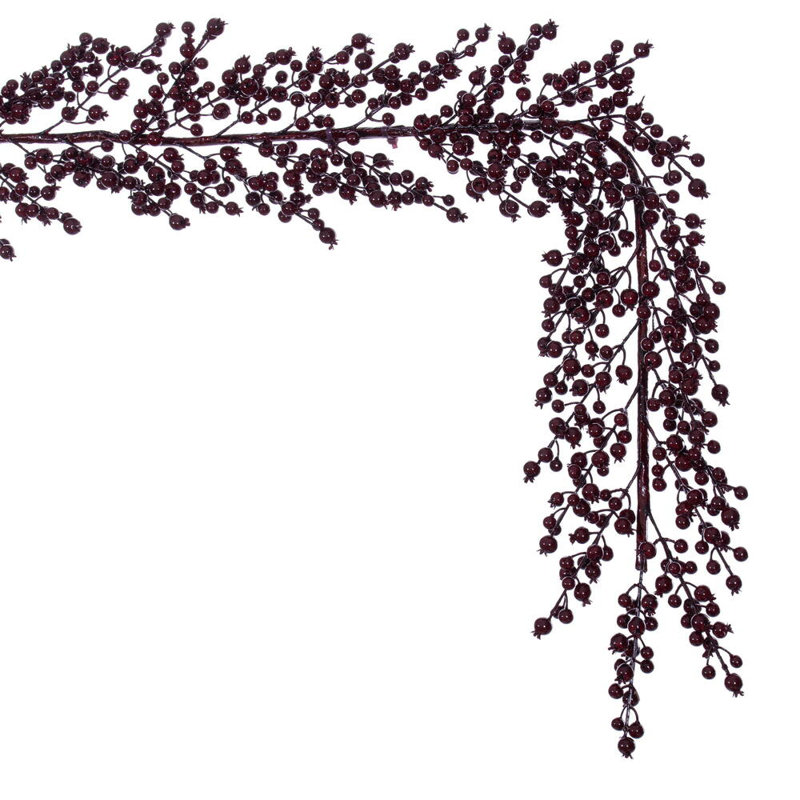 72" Burgundy Crab Apple Mixed Berry Garland