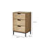 Rett 3 Drawer Wooden Bedside Table Storage Unit