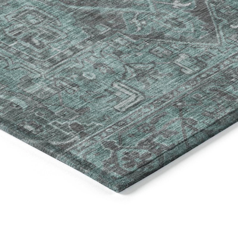 Fouke Washable Oriental Indoor / Outdoor Rug, Rectangle 1'8" x 2'6"
