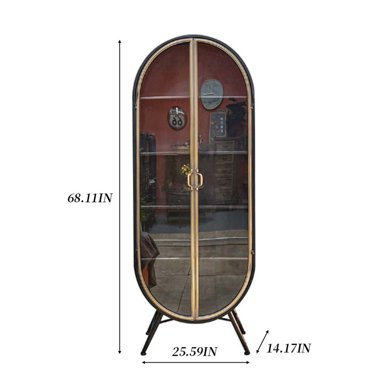 Industrial Style Iron Arched Bookcase
