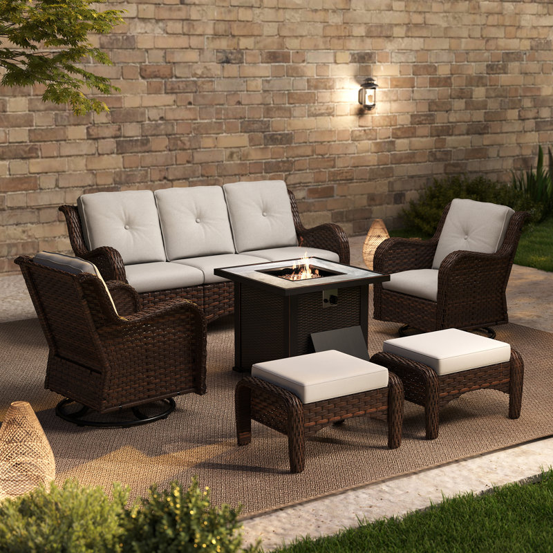6 Person Outdoor Conversation Set With Cushions