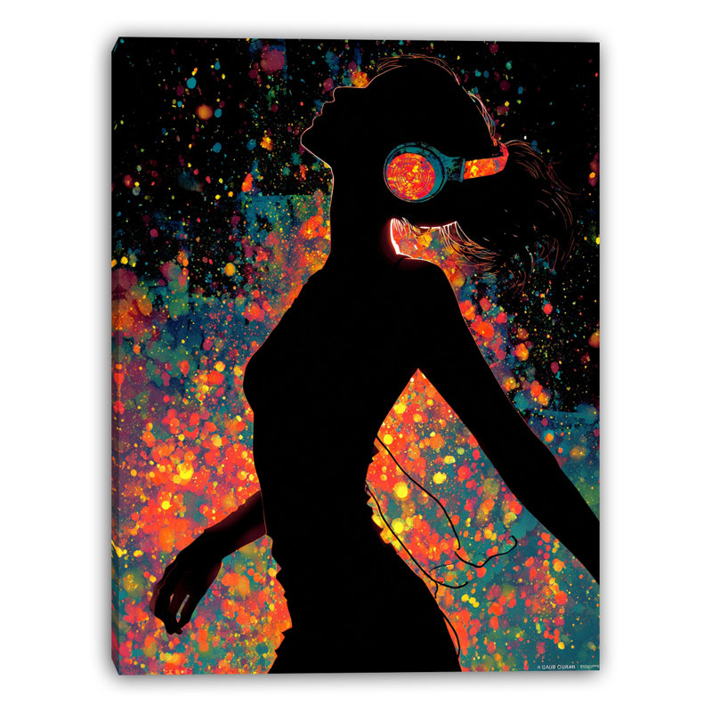 «Confetti Silhouette», art mural sur toile tendue, L 30 po x H 40 po x P 1,5 po
