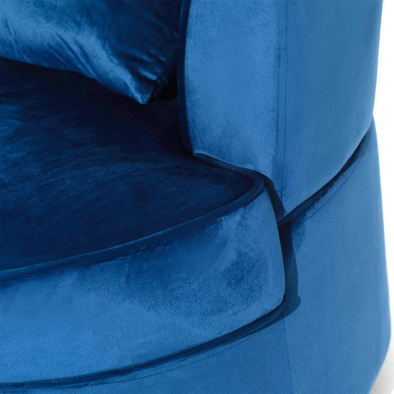 32" Wide Swivel Barrel Chair Modern Accent Chair Living Room Sofa Chair Single Sofa, Polyester Blend Blue